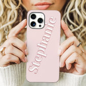 Lieve Roze Minimalistische Aangepaste Naam Case-Mate iPhone Case