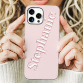 Lieve Roze Minimalistische Aangepaste Naam Case-Mate iPhone Case