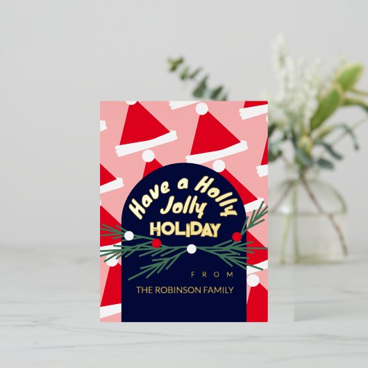 Lieve Roze Prettige Feestdagen Kerst Groet (Staand Voorkant)