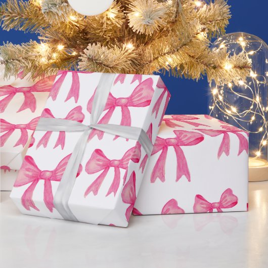 lieve roze strik verpakkend papier (Feestdagen)