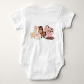 Lieve roze tractor & aanhangwagen met boerderijdie romper (Achterkant)