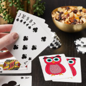 Lieve Roze Uil Illustratie Pokerkaarten (Insitu)