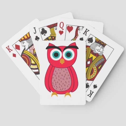 Lieve Roze Uil Illustratie Pokerkaarten (Achterkant)