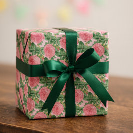 Lieve Roze Vintage Rozen Decoupage of Cadeau Cadeaupapier