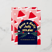 Lieve Roze Vrolijke Feestdagen Kerstgroet (Voorkant / Achterkant)