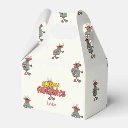 Lieve rudolf kerst vakantie bedankdoosjes (Voorkant Zijde)