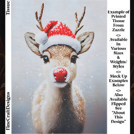 Lieve Rudolf Met Santa Hoed In De Sneeuw EK2L Deco Tissuepapier