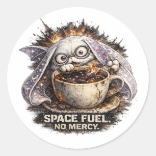 Lieve Ruimtembrandstof Konijn Koffie Halloween Mag Ronde Sticker