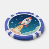 Lieve ruimteraket die opstijgt poker chips (Enkel)