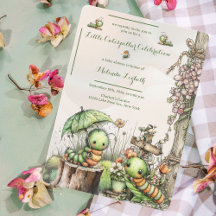 Lieve Rups Tuin Baby Shower Uitnodiging