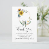 Lieve Rustic Wildflower Circle Weddenschap Dank je Bedankkaart (Staand voorkant)