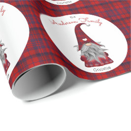 Lieve Rustieke Familienaam Kerst Gnoom Cadeaupapier