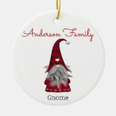 Lieve Rustieke Gepersonaliseerde Kerst Gnome Elf Keramisch Ornament (Voorkant)