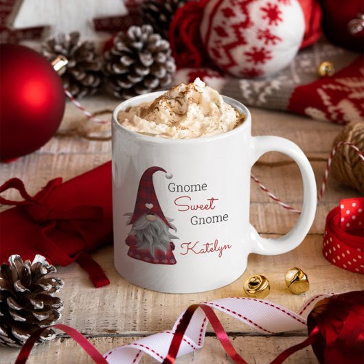 Lieve Rustieke Gepersonaliseerde Kerstman Kabouter Mok
