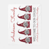 Lieve Rustieke Geruite Gepersonaliseerde Kerstkabo Fleece Deken (Voorkant)