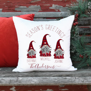 Lieve Rustieke Geruite Gepersonaliseerde Kerstkabo Kussen