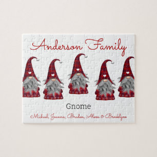 Lieve Rustieke Geruite Gepersonaliseerde Kerstkabo Legpuzzel