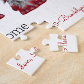 Lieve Rustieke Geruite Gepersonaliseerde Kerstkabo Legpuzzel (Zijkant)