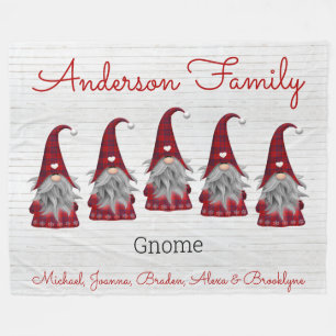 Lieve Rustieke Geruite Nep Houten Familie Kabouter Fleece Deken