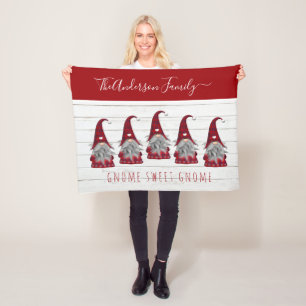Lieve Rustieke Nagemaakte Houten Kerstmis Familie  Fleece Deken