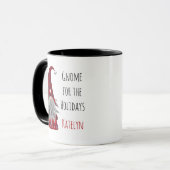 Lieve Rustieke Persoonlijke Kerstman Kabouter Elf Mok (Voorkant links)