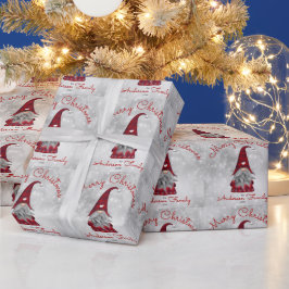 Lieve Rustieke Persoonlijke Prettig Kerstmis Gnome Cadeaupapier