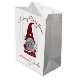 Lieve Rustieke Persoonlijke Prettig Kerstmis Gnome Medium Cadeauzakje