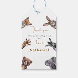Lieve Safari Dieren Verjaardag bedank je tag Cadeaulabel