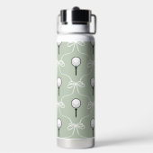 Lieve saliegroene witte strik golfpatroon monogram waterfles (Achterkant)