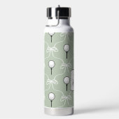 Lieve saliegroene witte strik golfpatroon monogram waterfles (Rechts)
