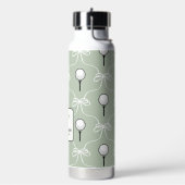 Lieve saliegroene witte strik golfpatroon monogram waterfles (Links)