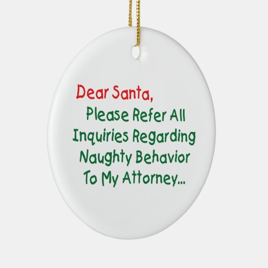 Lieve Santa Attorney - Funny kerstbrief Keramisch Ornament (Rechts)