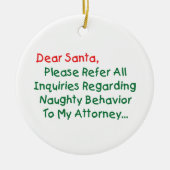 Lieve Santa Attorney - Funny kerstbrief Keramisch Ornament (Voorkant)