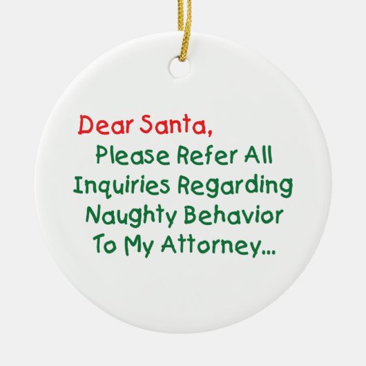 Lieve Santa Attorney - Funny kerstbrief Keramisch Ornament (Voorkant)