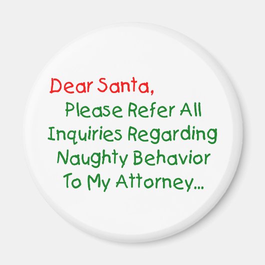 Lieve Santa Attorney - Funny kerstbrief Magneet (Voorkant)
