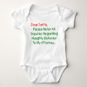 Lieve Santa Attorney - Funny kerstbrief Romper (Voorkant)