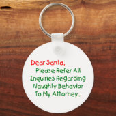 Lieve Santa Attorney - Funny kerstbrief Sleutelhanger (Voorkant)
