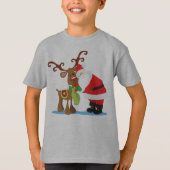 Lieve Santa Claus en rendierloos Shirt (Voorkant)