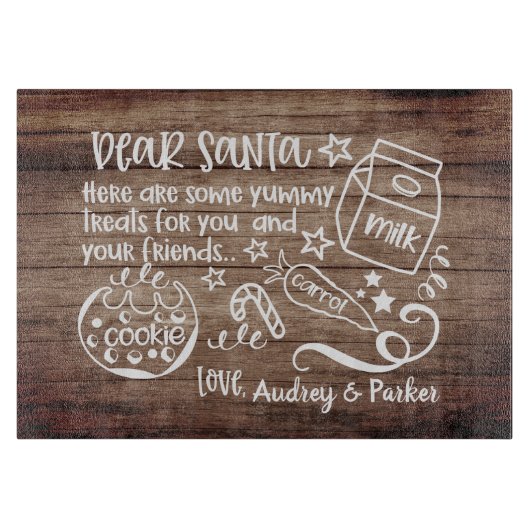 Lieve Santa Cookie Tray Cutting Board Snijplank (Voorkant)