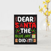 Lieve Santa de Blauwe Jay heeft het gedaan Kaart (Gele Bloem)