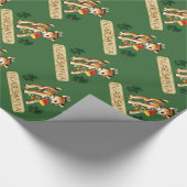 Lieve Santa Green Red-Nosed Reindeer Wrapping Pape Cadeaupapier (Hoek)