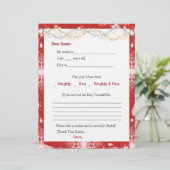 Lieve Santa Letter lichten en sneeuwvlokken (Staand voorkant)