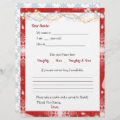 Lieve Santa Letter lichten en sneeuwvlokken (Voorkant / Achterkant)