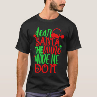 Lieve Santa wijn liet me het doen glas rode dames T-shirt
