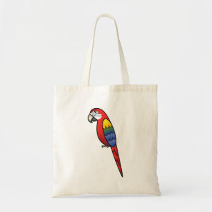 Lieve scharlakenrode cartoon ara papegaai vogel tote bag