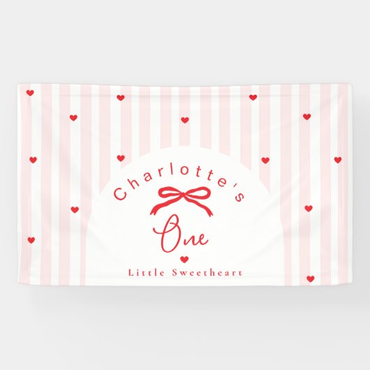 Lieve schat 1e verjaardag Coquette strik Spandoek (Horizontaal)