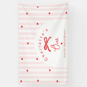 Lieve schat 1e verjaardag Coquette strik Spandoek (Verticaal)