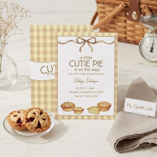 Lieve Schat Baby Shower Neutrale Gingham Strik Kaart