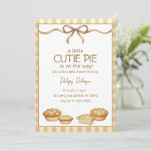 Lieve Schat Baby Shower Neutrale Gingham Strik Kaart (Staand voorkant)
