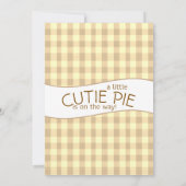 Lieve Schat Baby Shower Neutrale Gingham Strik Kaart (Achterkant)